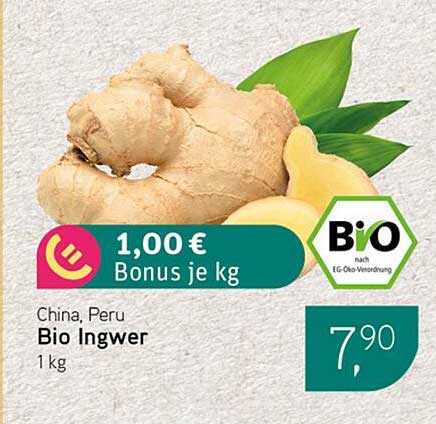 Bio Ingwer aus China und Peru - 1 kg für nur 5,49 €