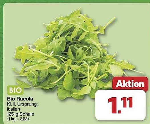 Bio Rucola 125-g-Schale (1 kg = 8,88)