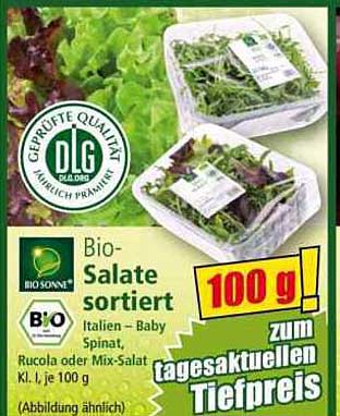 Bio-Salate sortiert - Italien – Baby-Spinat, Rucola oder Mix-Salat