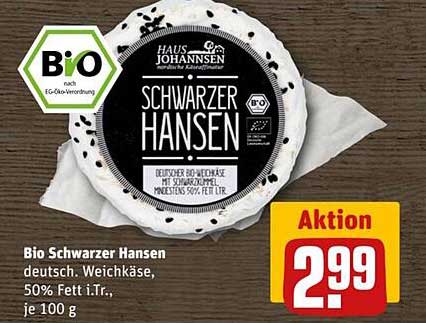 Bio Schwarzer Hansen - Weichkäse 50% Fett i.Tr., 100 g