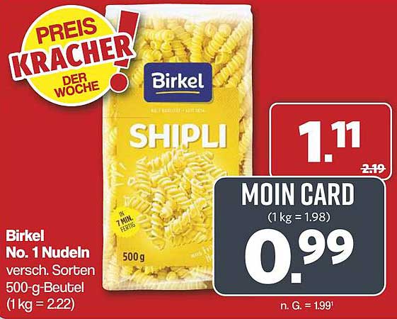 Birkel No. 1 Nudeln Shipli 500 g
