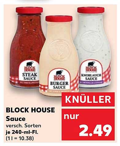 BLOCK HOUSE Sauce - verschiedene Sorten 240 ml