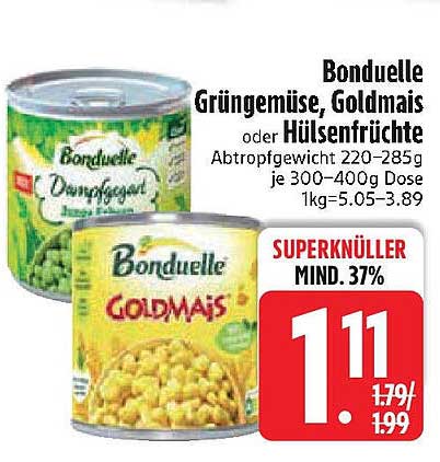 Bonduelle Gemüse in der Dose – Grüngemüse, Goldmais oder Hülsenfrüchte