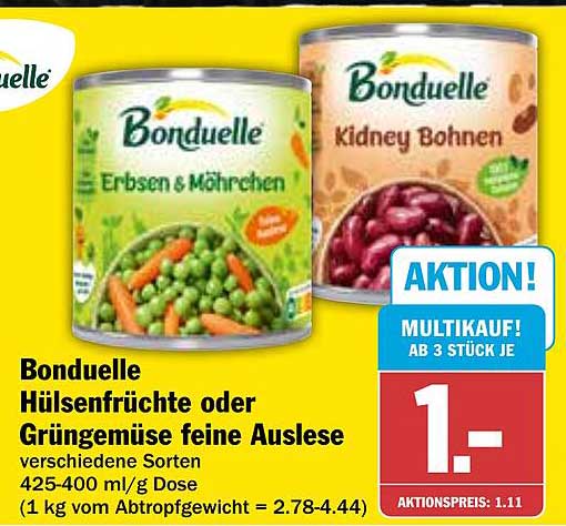 Bonduelle Hülsenfrüchte oder Gemüse feine Auslese
