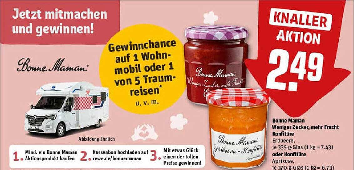 Bonne Maman Weniger Zucker, mehr Frucht Konfitüre
