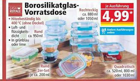 Borosilikatglas-Vorratsdose