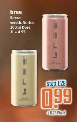 bree Secco verschiedene Sorten 200ml Dose