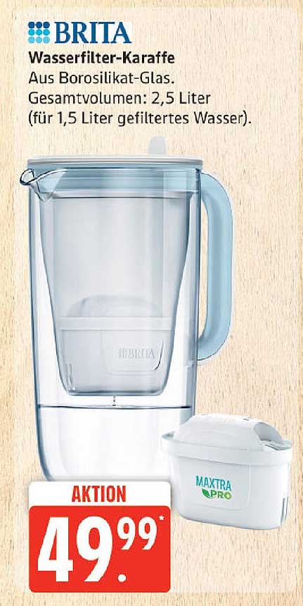 BRITA Wasserfilter-Karaffe aus Borosilikat-Glas