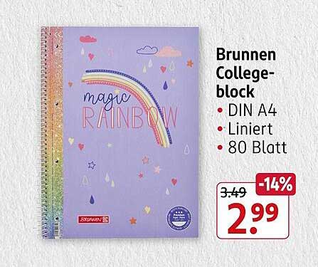 Brunnen Collegeblock - DIN A4, Liniert, 80 Blatt