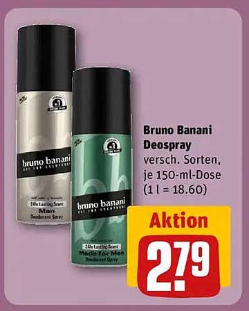 Bruno Banani Deospray verschiedene Sorten, je 150-ml-Dose