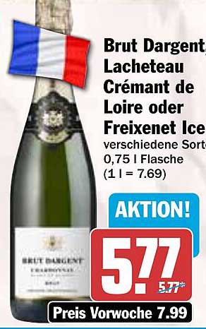 Brut Dargent Lacheteau Crémant de Loire oder Freixenet Ice 0,75 l Flasche