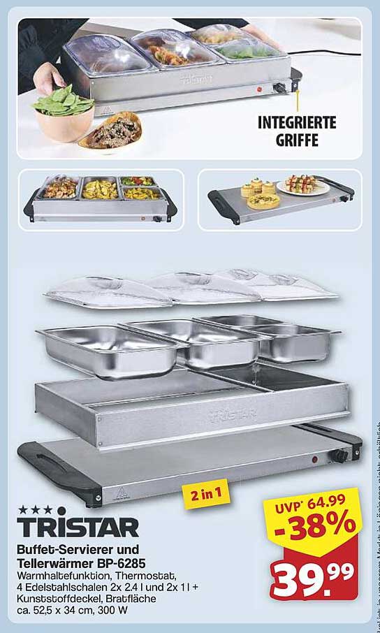 Buffet-Servierer und Tellerwärmer BP-6285 von TRISTAR