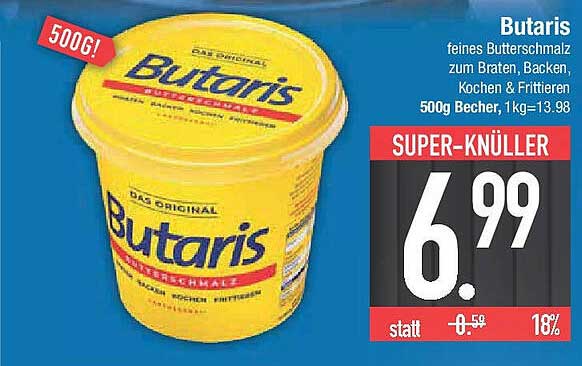 Butaris feines Butterschmalz 500g - SUPER-KNÜLLER!