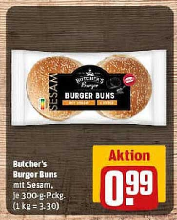 Butcher's Burger Buns mit Sesam, je 300-g-Pckg.