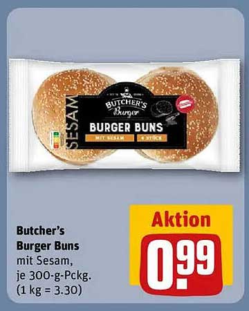 Butcher's Burger Buns mit Sesam, je 300-g-Pckg.