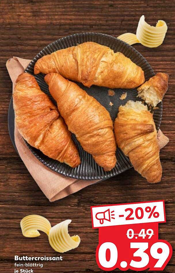 Buttercroissant fein-blättig je Stück