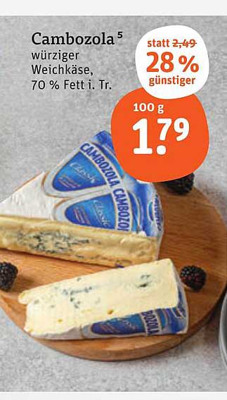 Cambozola würziger Weichkäse, 70 % Fett i. Tr.