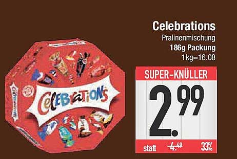 Celebrations Pralinenmischung 186g Packung