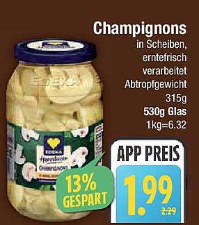 Champignons in Scheiben, erntefrisch verarbeitet, 530g Glas