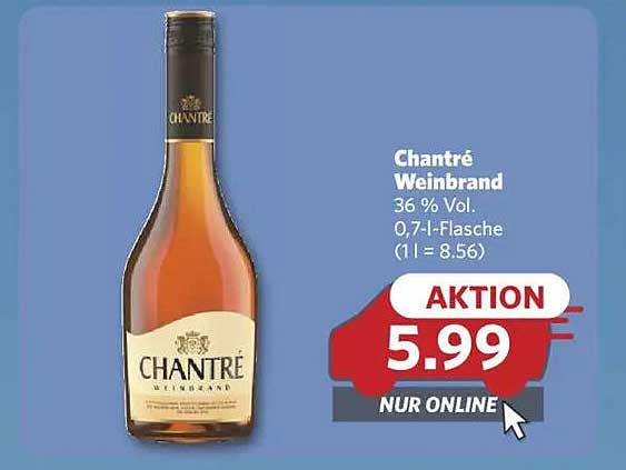 Chantré Weinbrand 0,7-Liter-Flasche – Aktionspreis
