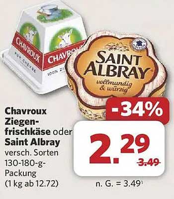 Chavroux Ziegenfrischkäse oder Saint Albray 130-180 g - Jetzt im Angebot!