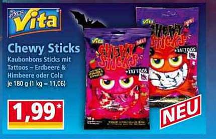 Chewy Sticks – Kaubonbons mit Tattoos