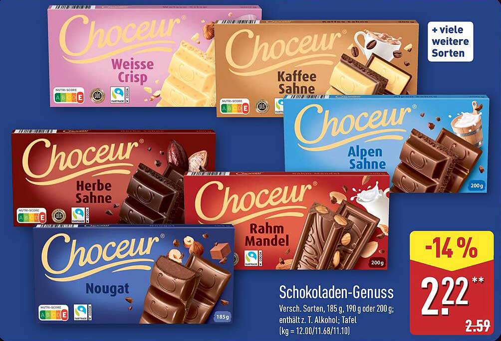 Chocoeur Schokoladen-Genuss – Verschiedene Sorten