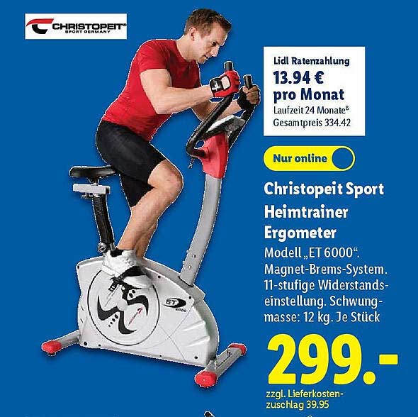 Christopeit Sport Heimtrainer Ergometer ET 6000