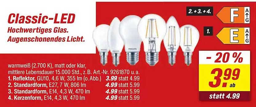 Classic-LED – Hochwertiges Glas, augenschonendes Licht