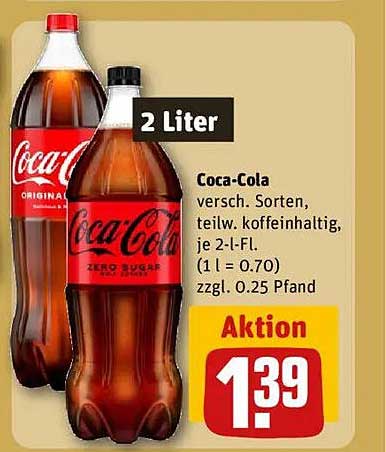 Coca-Cola 2 Liter - Verschiedene Sorten, Aktion