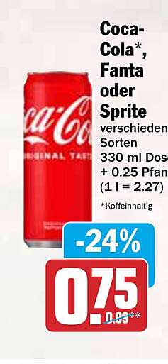 Coca-Cola*, Fanta oder Sprite 330 ml Dose