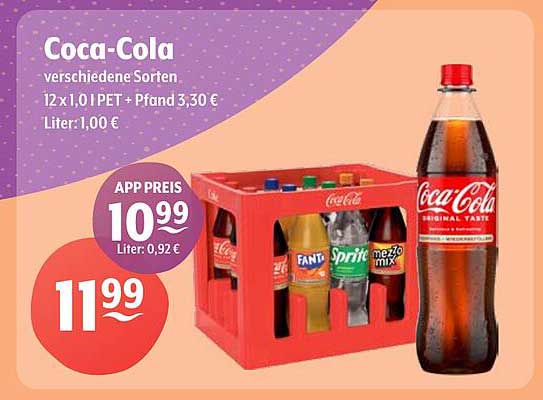 Coca-Cola verschiedene Sorten 12x1,0l PET
