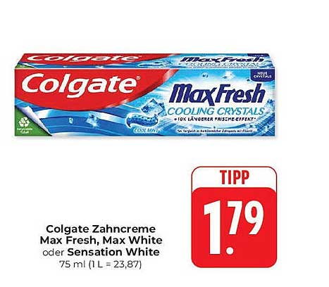 Colgate Zahnpasta Max Fresh, Max White oder Sensation White 75 ml