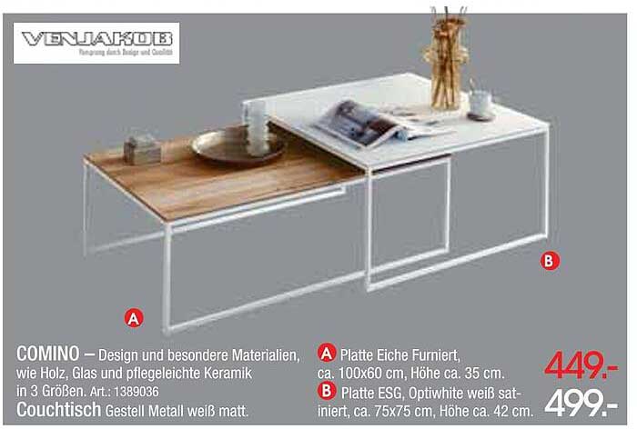COMINO Couchtisch von Venjakob – Eleganz trifft Funktionalität