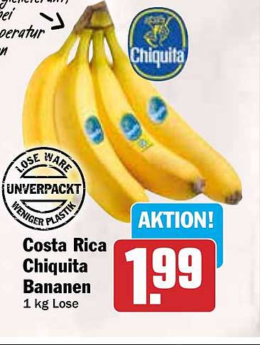 Costa Rica Chiquita Bananen 1 kg Lose