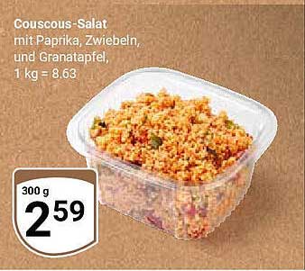 Couscous-Salat mit Paprika, Zwiebeln und Granatapfel