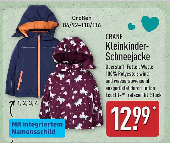 CRANE Kleinkinder-Schneejacke