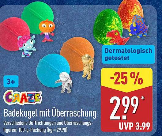 Craze Badebälle mit Überraschung – 100-g-Packung