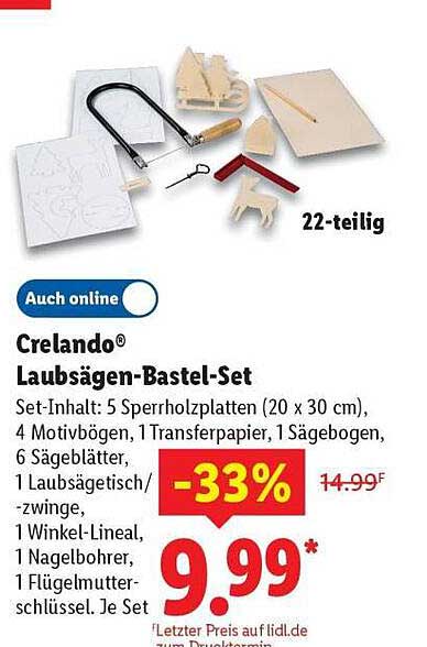 Crelando® Laubsägen-Bastel-Set