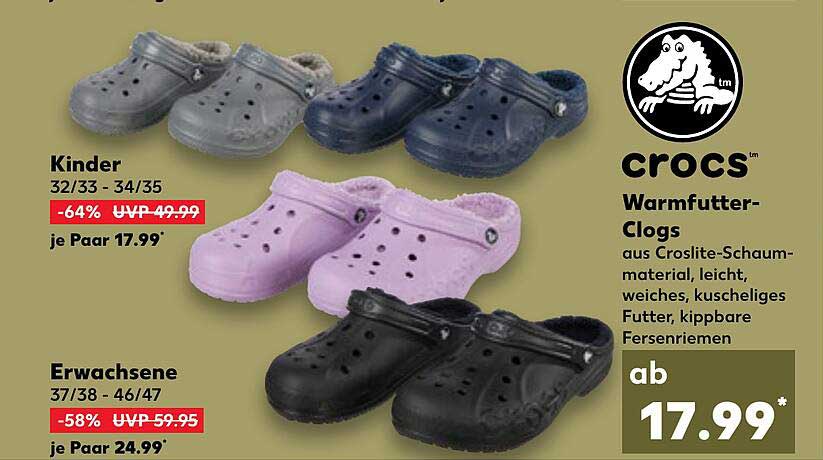 crocs Warmfutter-Clogs für Kinder und Erwachsene