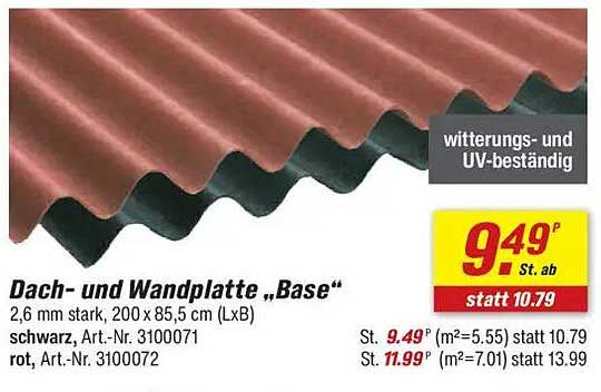 Dach- und Wandplatte „Base“ - stark und vielseitig