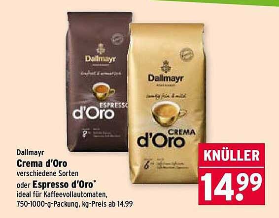 Dallmayr Crema d'Oro oder Espresso d'Oro
