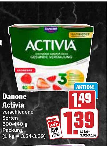 Danone Activia verschiedene Sorten 500-440 g
