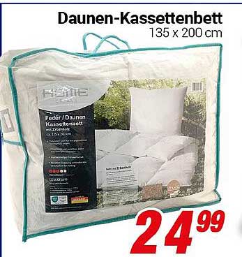 Daunen-Kassettenbett 135 x 200 cm
