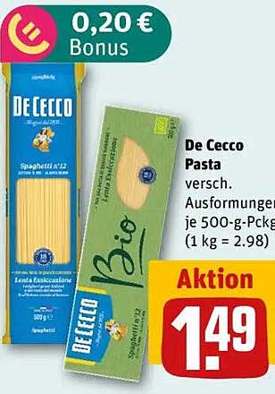 De Cecco Pasta verschiedene Ausformungen je 500-g-Pck.
