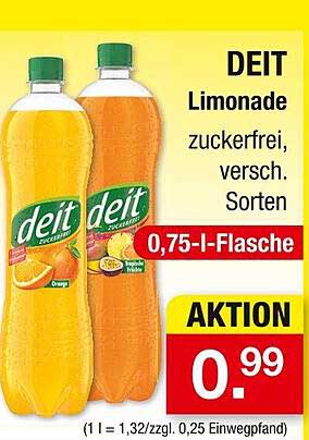 DEIT Limonade zuckerfrei, verschiedene Sorten