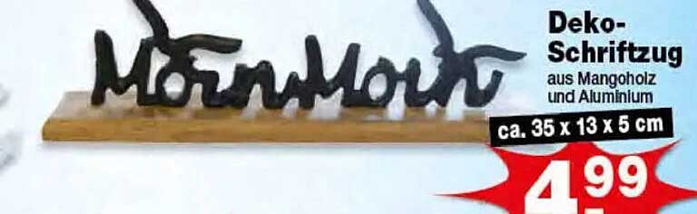Deko-Schriftzug aus Mangoholz und Aluminium