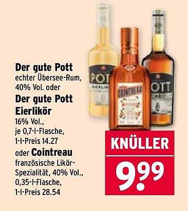Der gute Pott echter Übersee-Rum, 40% Vol. oder Der gute Pott Eierlikör, 16% Vol.