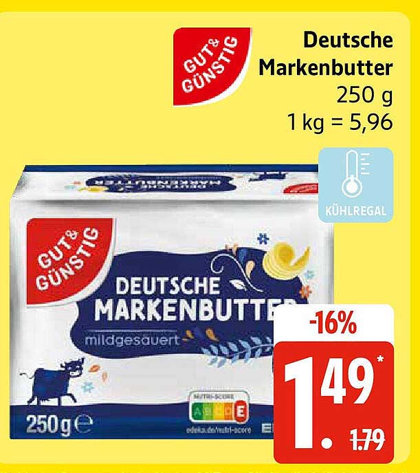 Deutsche Markenbutter 250 g - mildgesäuert