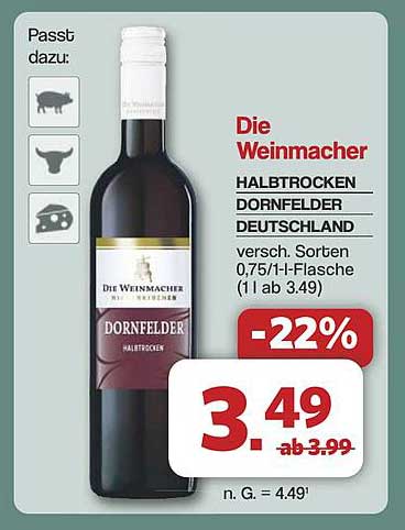 Die Weinmacher Halbtrocken Dornfelder Deutschland 0,75l/1l-Flasche